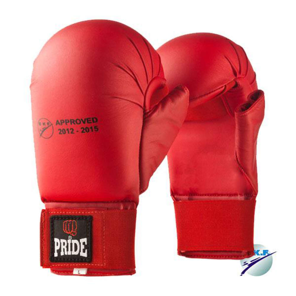 Picture of PRIDE® karate gloves approved by the European Karate Federation (EKF) for all competitions and training